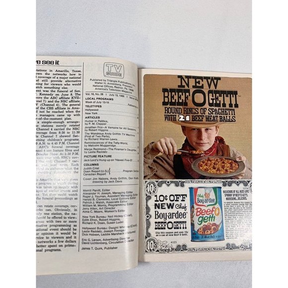 Vintage Rare July 13 1968 TV Guide Andy Griffith Show Issue 798 - Picture 3 of 3